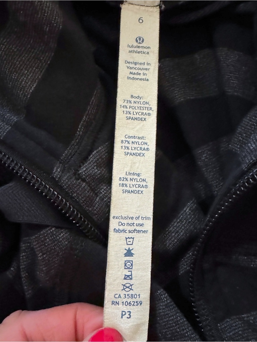 Lululemon Full Zip Hooded Stride Jacket Black Grey Micro Macro Stripe - Sz Small - Picture 12 of 13